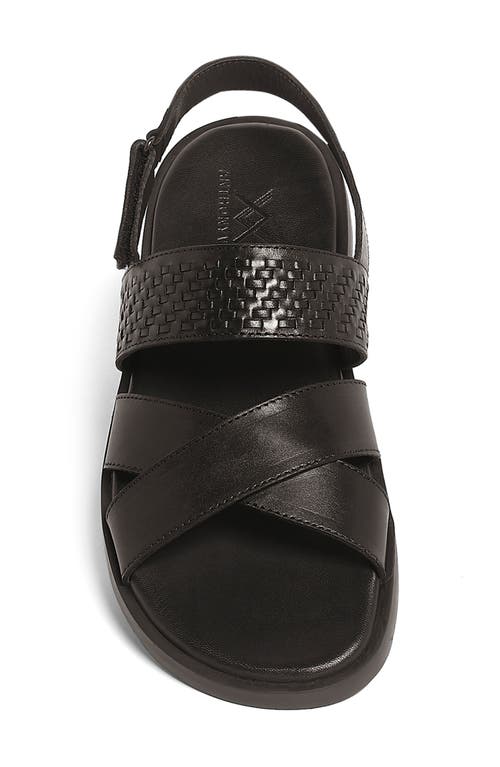 Anthony Veer Men's Mumbai Cross Strap Comfort Sandals In Black