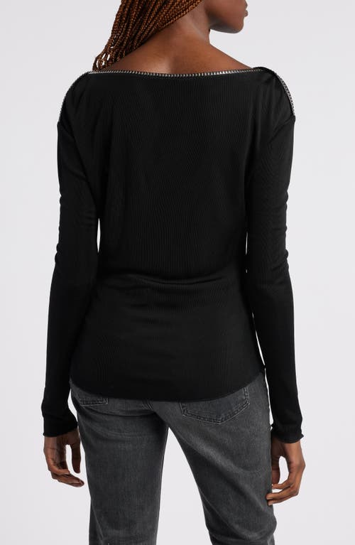 Shop Rag & Bone Gwenyth Long Sleeve Knit Top In Black