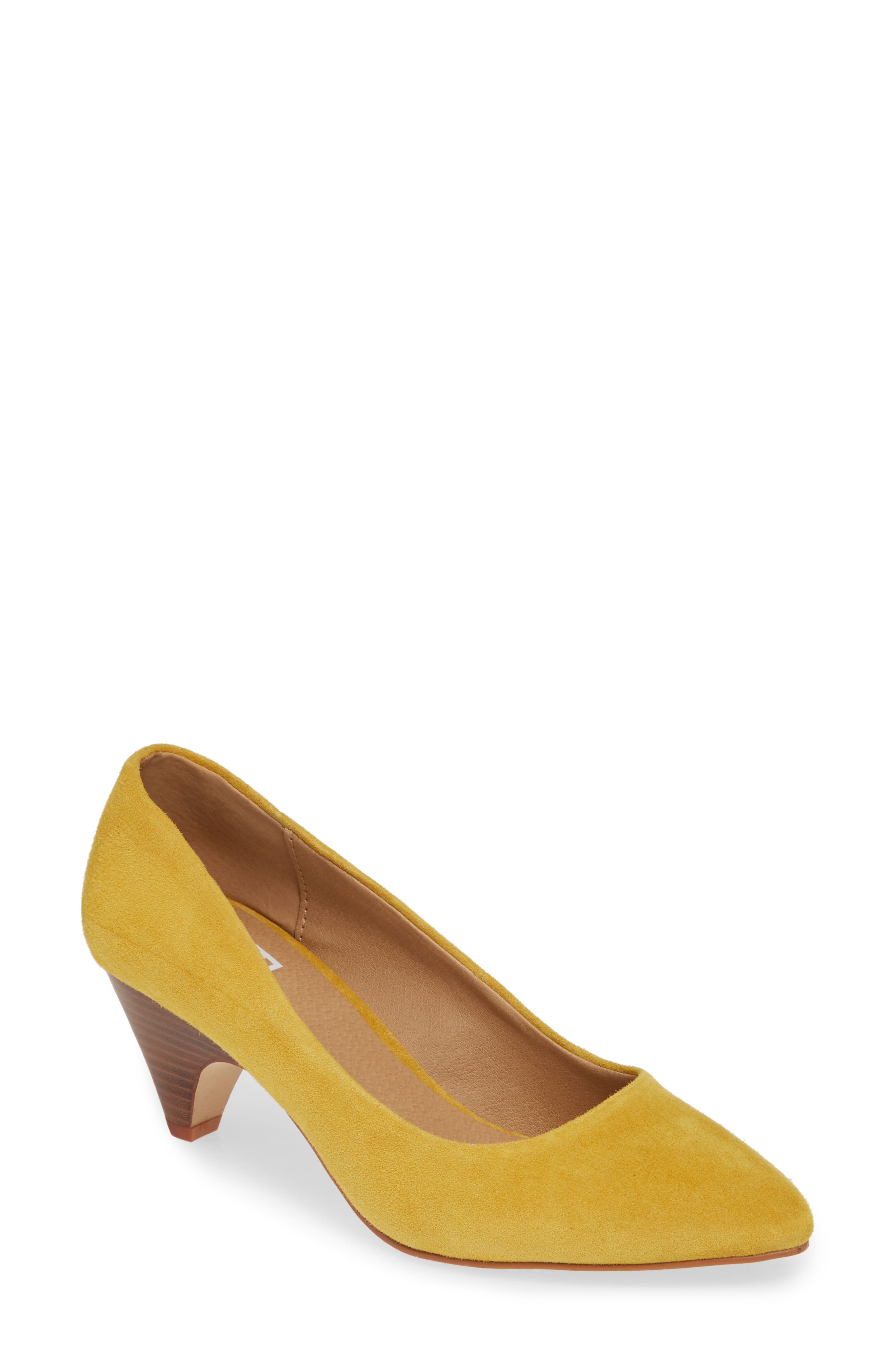 M4D3 Halle Statement Heel Pump, Yellow