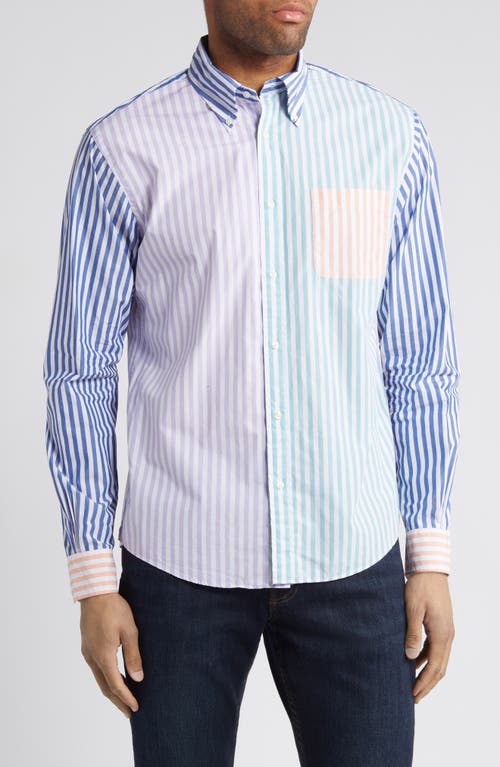 Brooks Brothers Fun Stripe Colorblock Button-Down Shirt at Nordstrom,