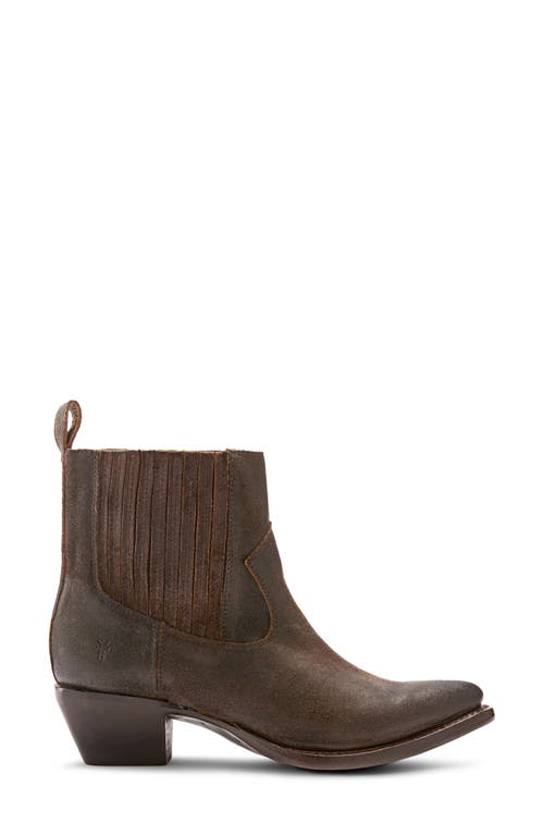 Shop Frye Sacha Western Chelsea Boot In Chocolate - Waxed Velour Wp