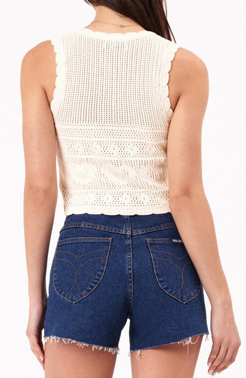 Shop Rolla's Maisie Openwork Sleeveless Cardigan In Biscuit