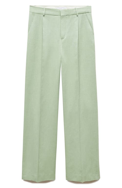 Shop Mango Sevilla Straight Leg Trousers In Green