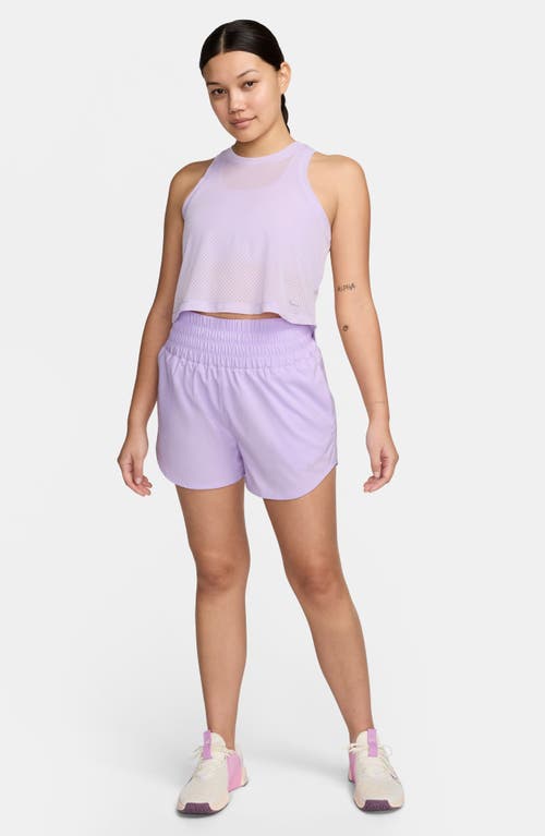 Shop Nike Dri-fit Ultrahigh Waist 3-inch Brief Lined Shorts In Lilac Bloom/reflective Silv