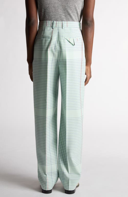 Bottega Veneta Notebook Wool Twill Trousers In 3883 Dewdrop/pink/blue