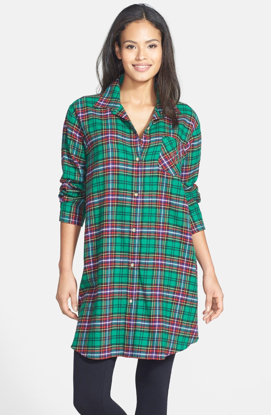 Lauren Ralph Lauren Plaid Flannel Sleep Shirt Nordstrom