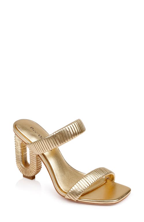 Jamaica Slide Sandal in Gold Leather