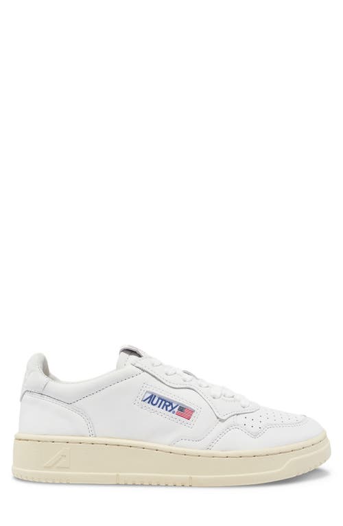 Shop Autry Medalist Low Sneaker In Goat/goat White