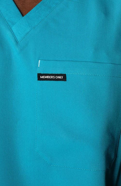 Members Only Manchester 3-pocket Scrub Top In Teal