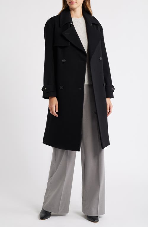 Fleurette Paxton Wool Trench Coat In Black