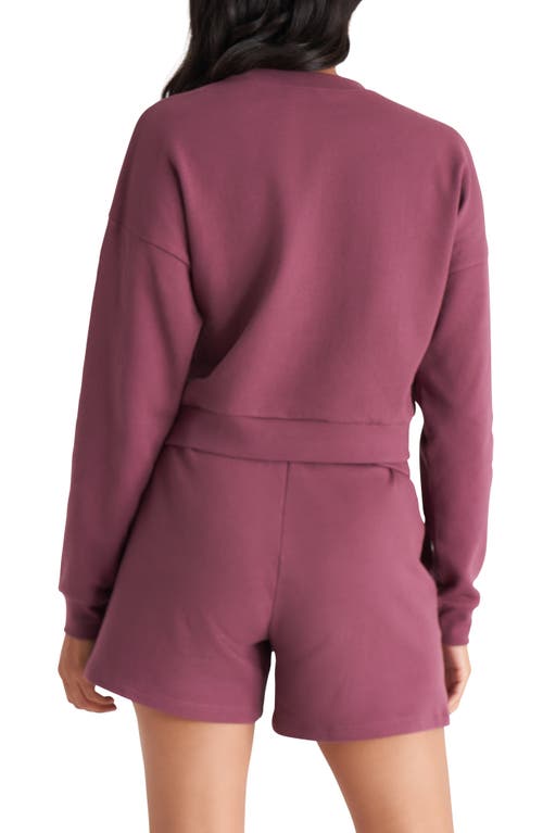 Shop The Standard Stitch The Crop Sweatshirt In Plum