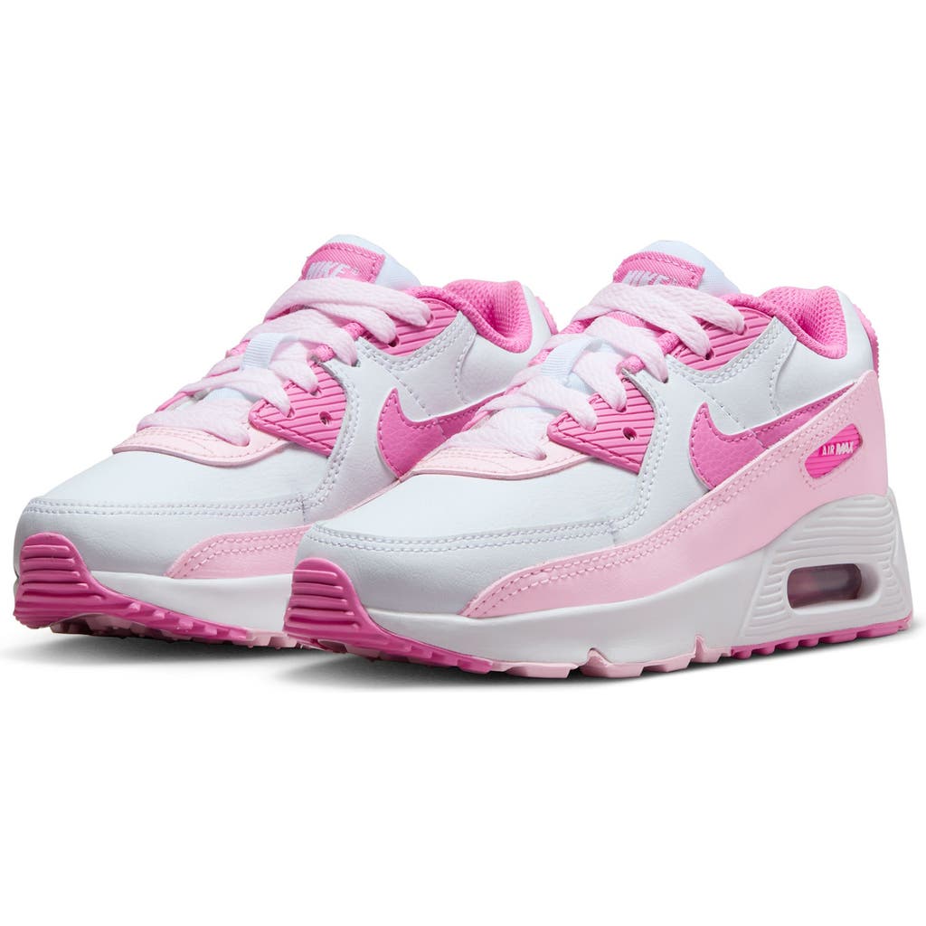 Nike Kids' Air Max 90 Sneaker In White/pink/pink Foam