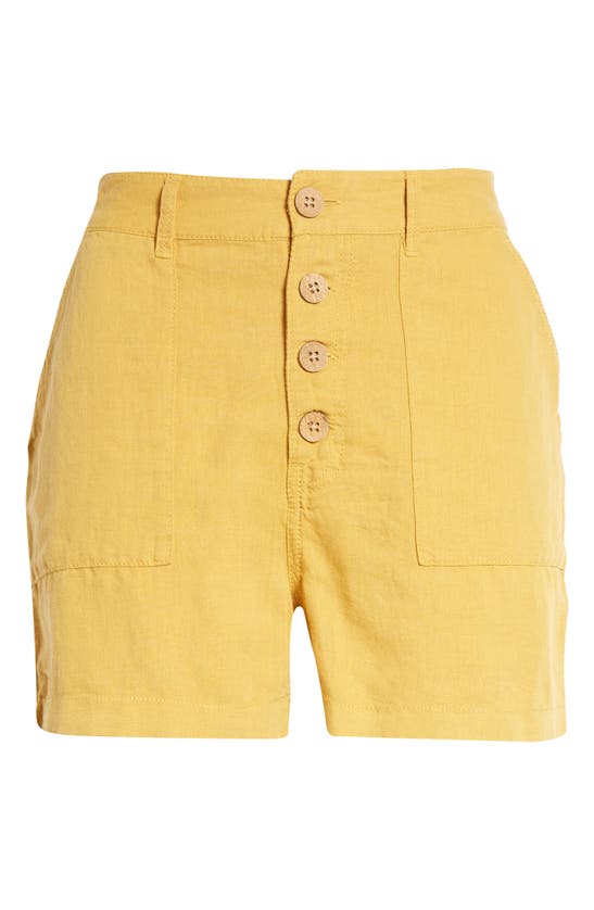 Rip Curl Linen & Cotton Shorts In Gold | ModeSens