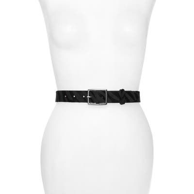 Rag & Bone Boyfriend Zebra Print Genuine Calf Hair Belt, Blkzebra