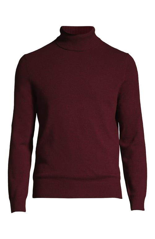 Shop Lands' End Fine Gauge Cashmere Turtleneck Sweater In Mulled Wine Heather