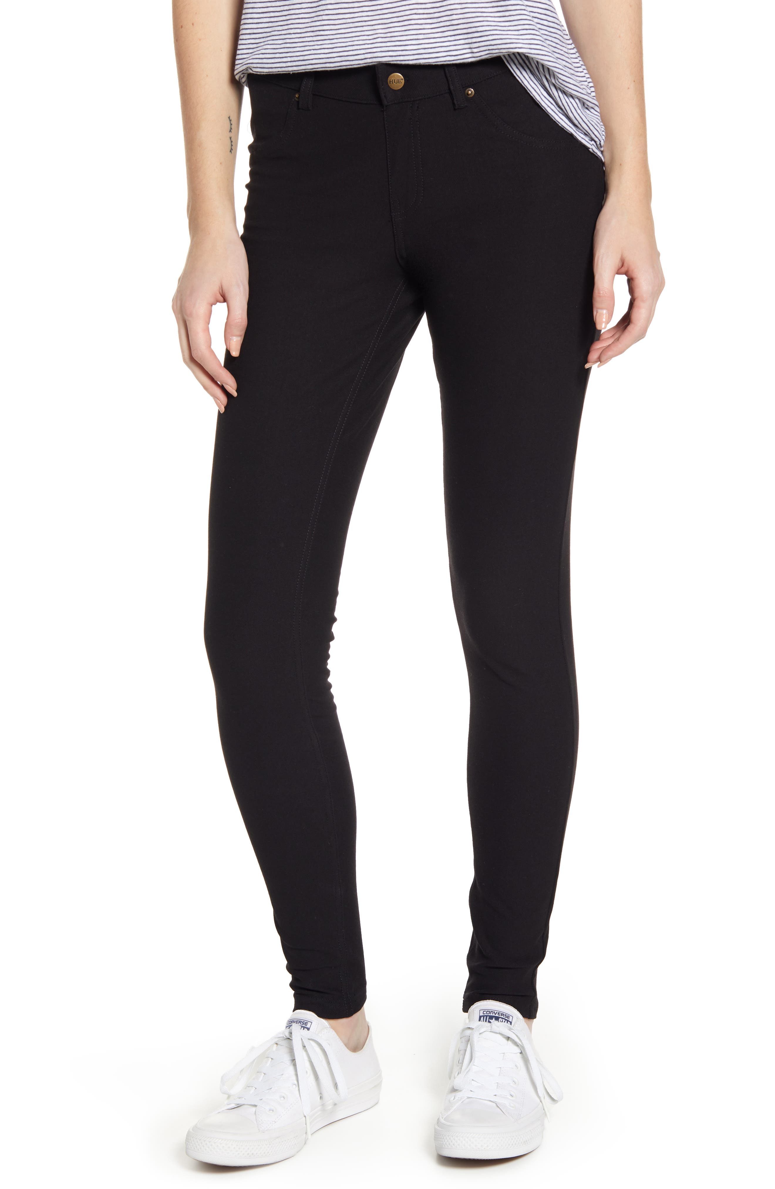 Plus Size Hue Essential Denim Leggings, Size - Black