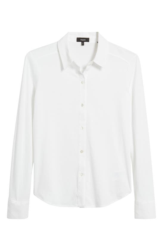 Shop Theory Riduro Organic Cotton Button-up Shirt In White