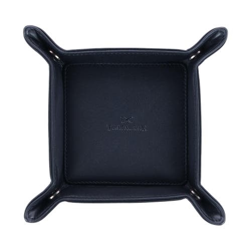 Shop Trafalgar Carson Genuine Leather Snap Valet Tray In Black