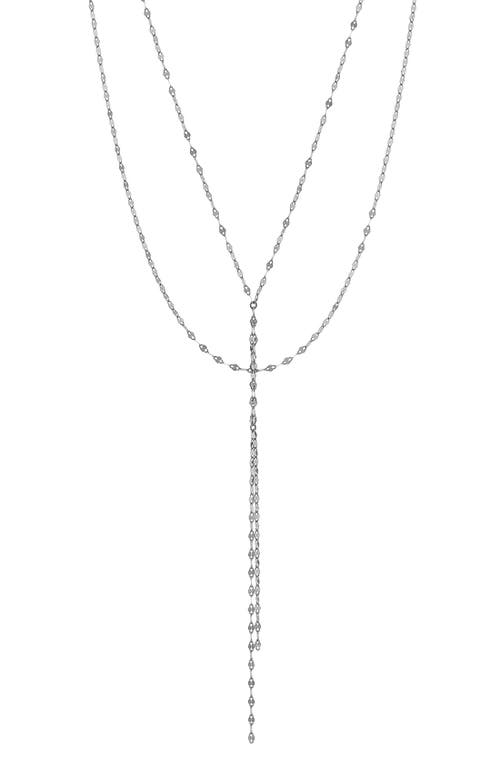 Lana Blake Lariat Necklace in White Gold at Nordstrom