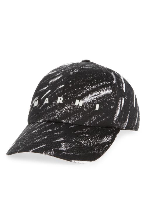 Shop Marni Embroidered Logo Cotton Gabardine Baseball Cap In Black