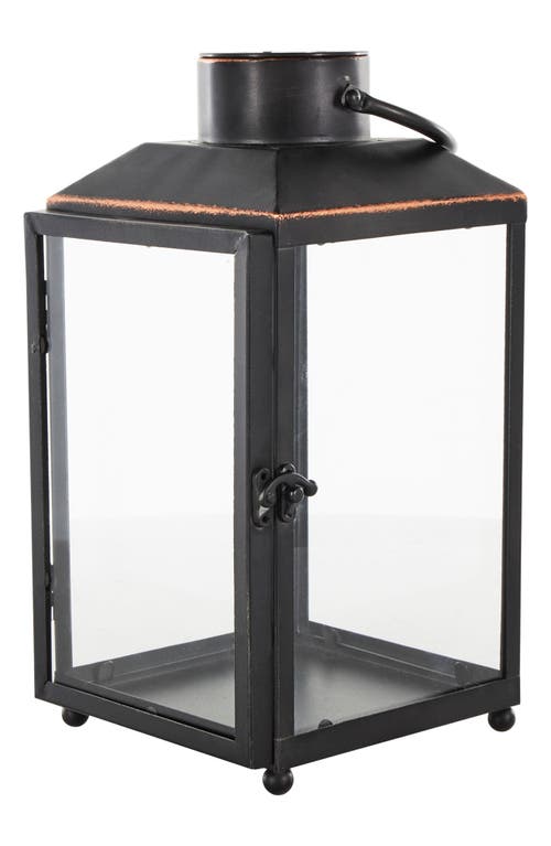 Ginger Birch Studio Black Metal Candle Lantern In Black