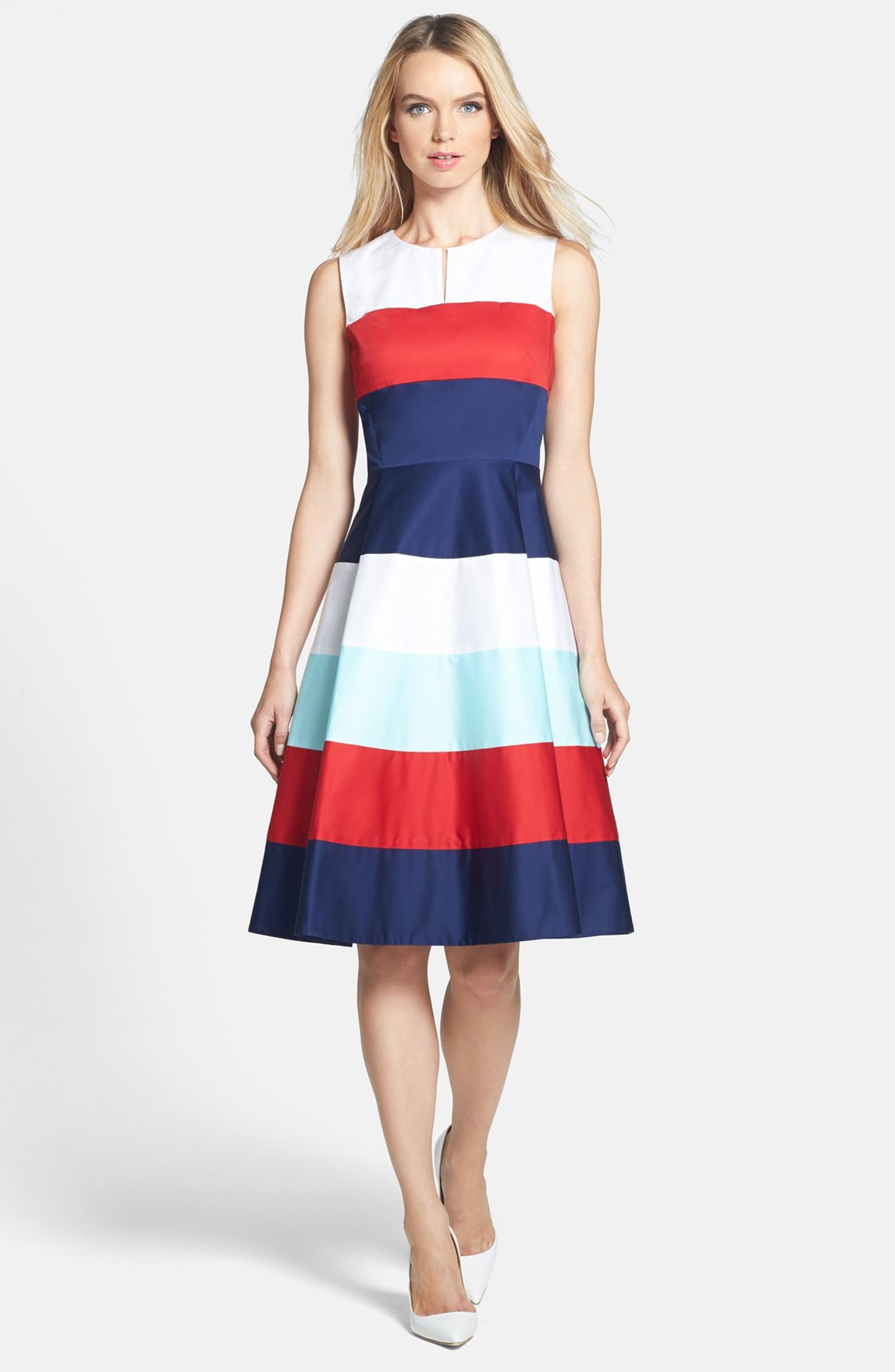 kate spade new york 'corley' stretch cotton fit & flare dress | Nordstrom