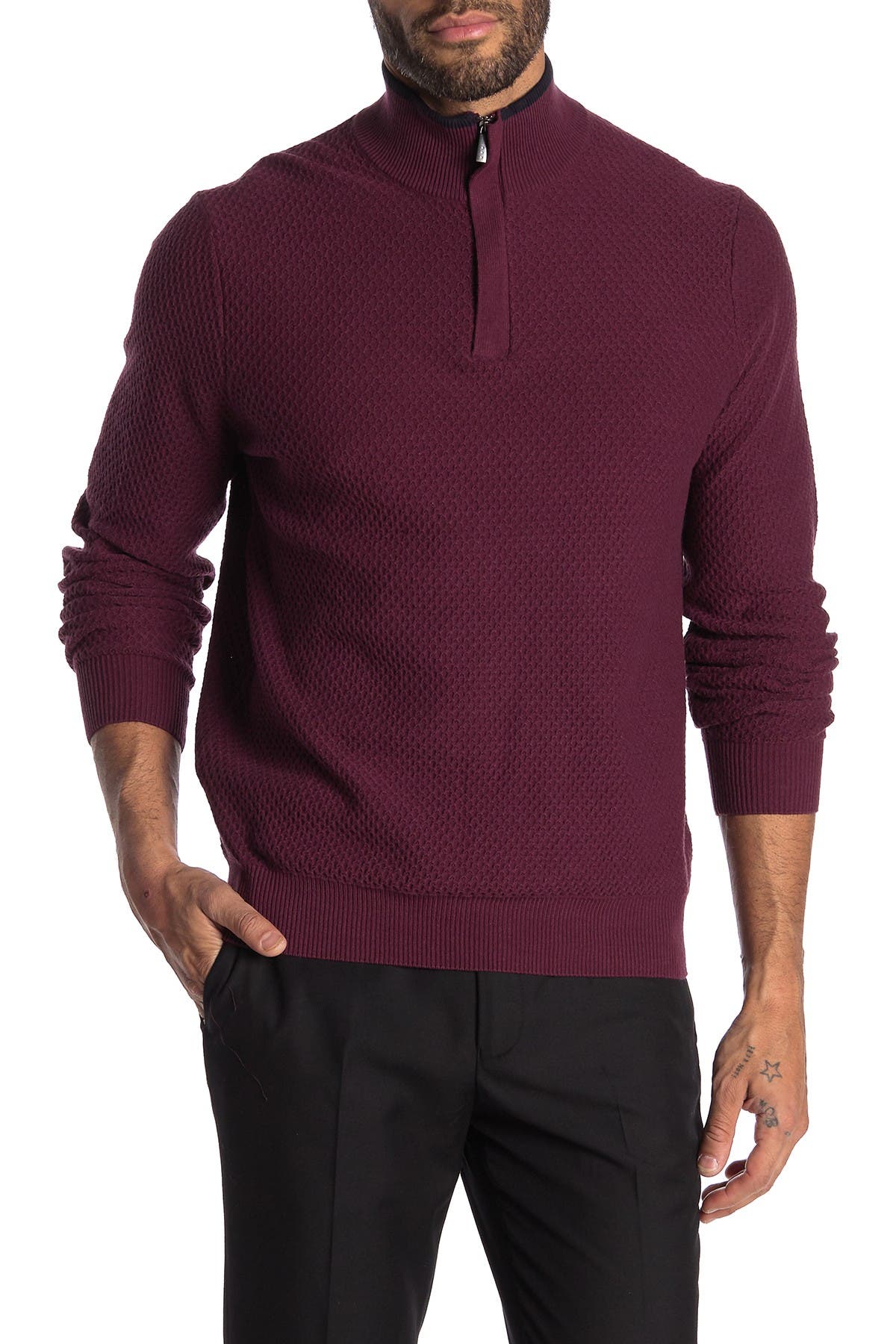 perry ellis quarter zip sweater
