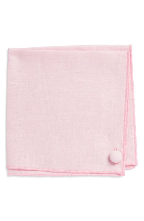 CLIFTON WILSON Solid Linen Pocket Square in Soft Pink
