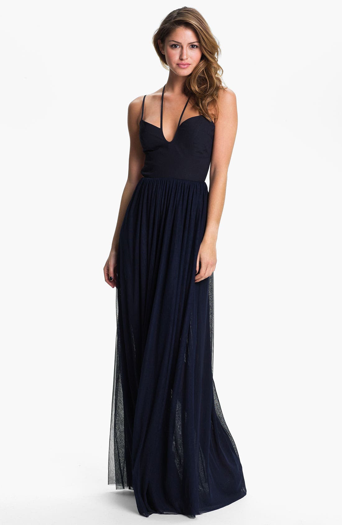 Keepsake the Label 'Smoke & Mirrors' Back Cutout Mesh Maxi Dress