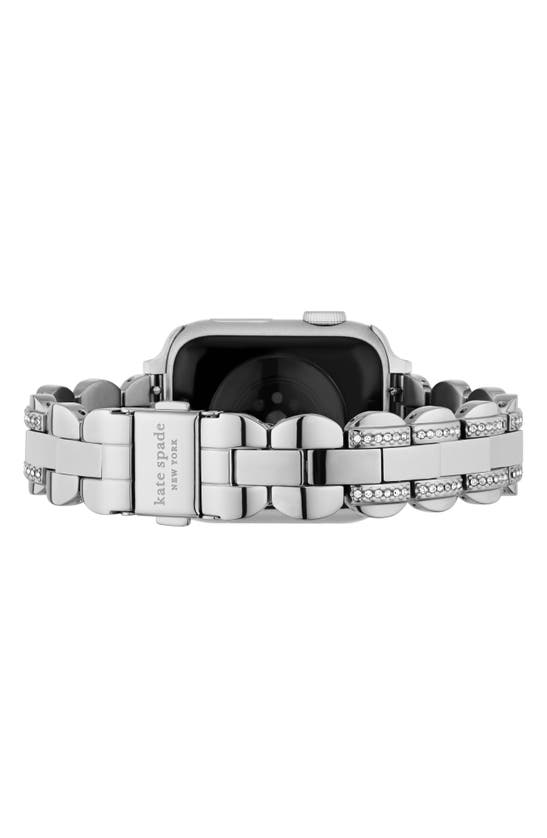 Shop Kate Spade New York Scallop 16mm Apple Watch® Pavé Bracelet Watchband In Stainless