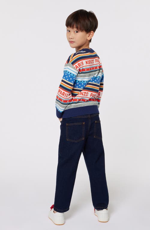 Shop Kenzo Kids' Straight Leg Jeans In Raw Denim