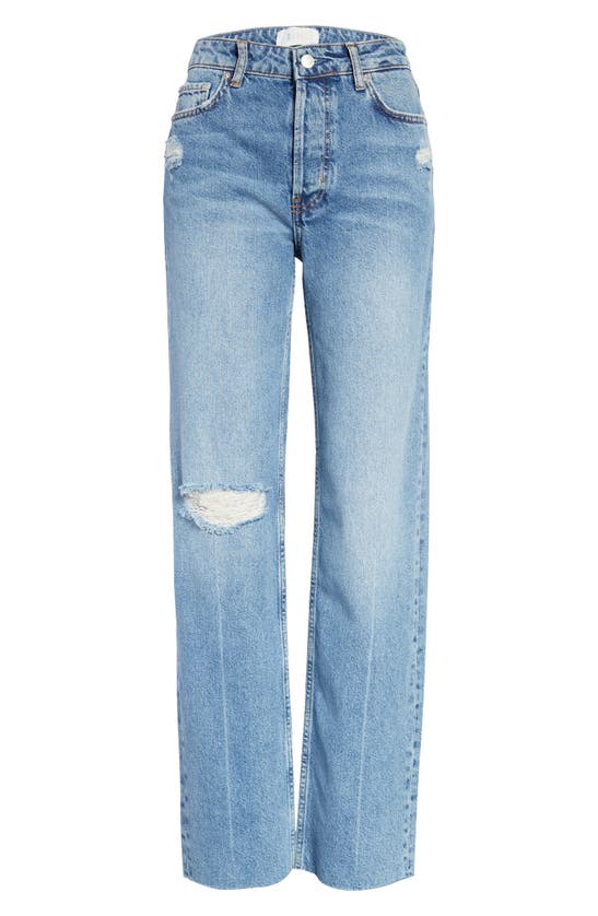 Rails The Topanga Ripped High Waist Straight Leg Jeans In Vintage Sapphire Distress