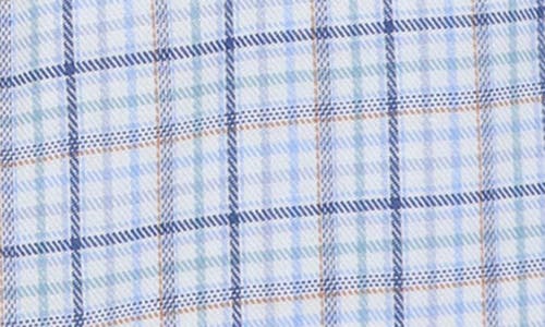 Shop Lorenzo Uomo Trim Fit Textured Plaid Check Dress Shirt In Light Blue/navy