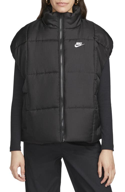 Nike Sportswear Classic Water Repellent Therma-FIT Loose Puffer Vest in Black/White