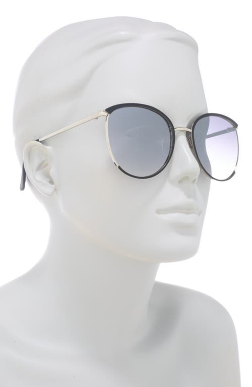 Shop Vince Camuto 57mm Metal Oval Sunglasses In Silver/black