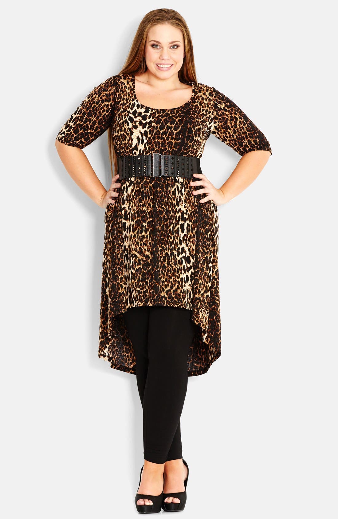 City Chic High/Low Animal Print Tunic (Plus Size) Nordstrom