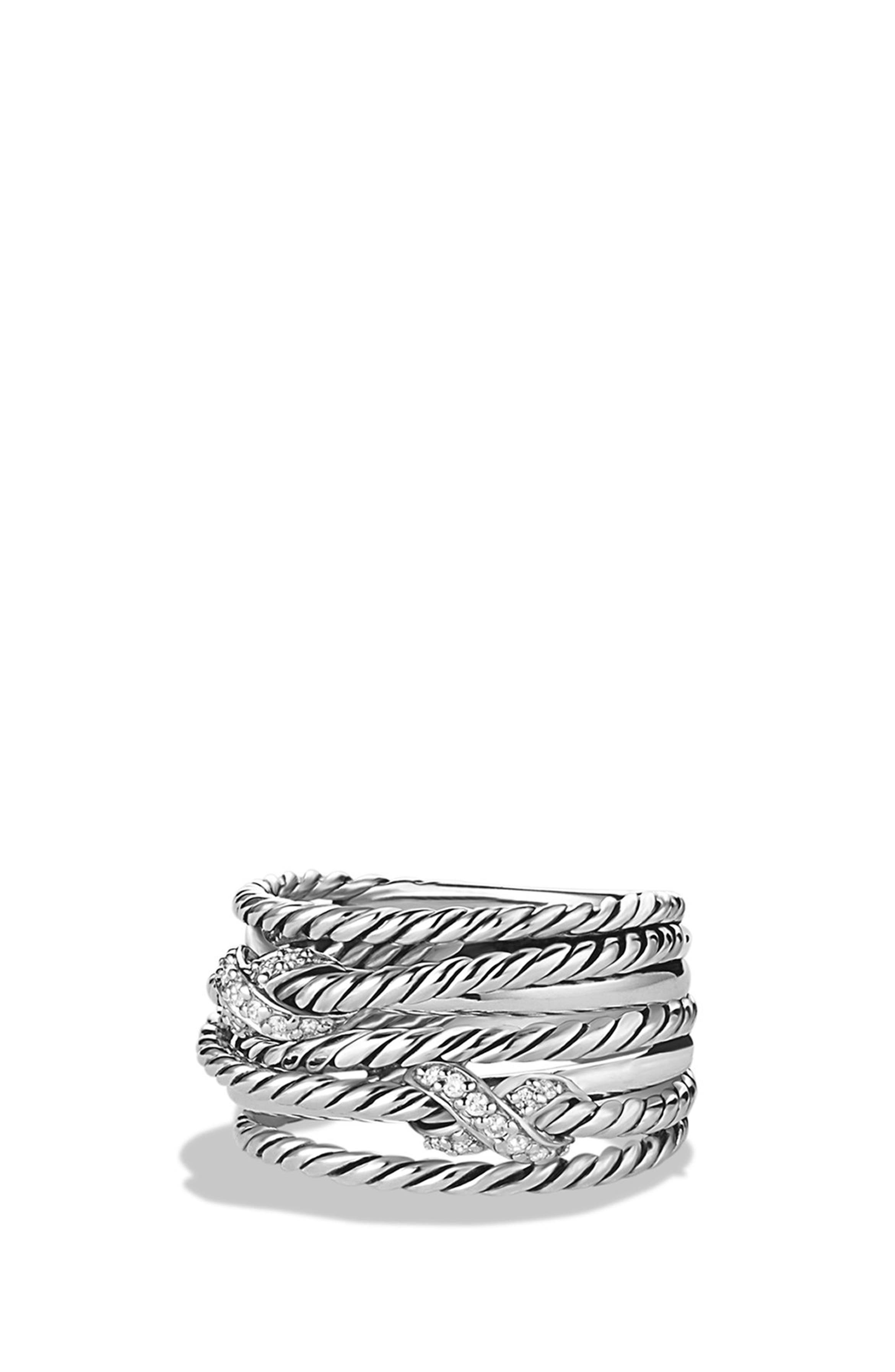David Yurman Double 'X Crossover' Ring with Diamonds | Nordstrom