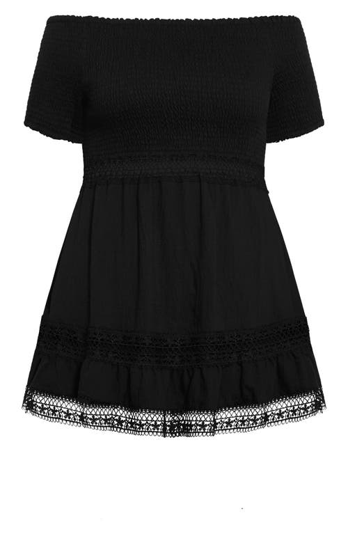 Shop City Chic Aura Off The Shoulder Fit & Flare Dress In Black