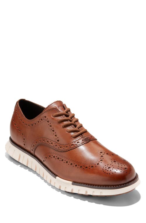 Shop Cole Haan Zerogrand Remastered Wingtip Derby Sneaker In Ch British Tan/ivory