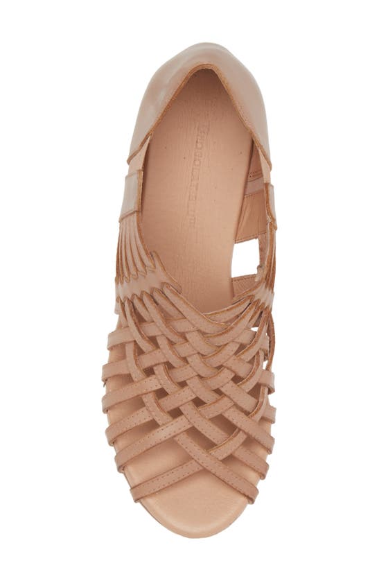Shop Chocolat Blu Wiz Platform Wedge Sandal In Beige Leather