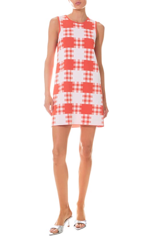 Shop Grey Lab Gingham Check Mini Sweater Dress In Orange