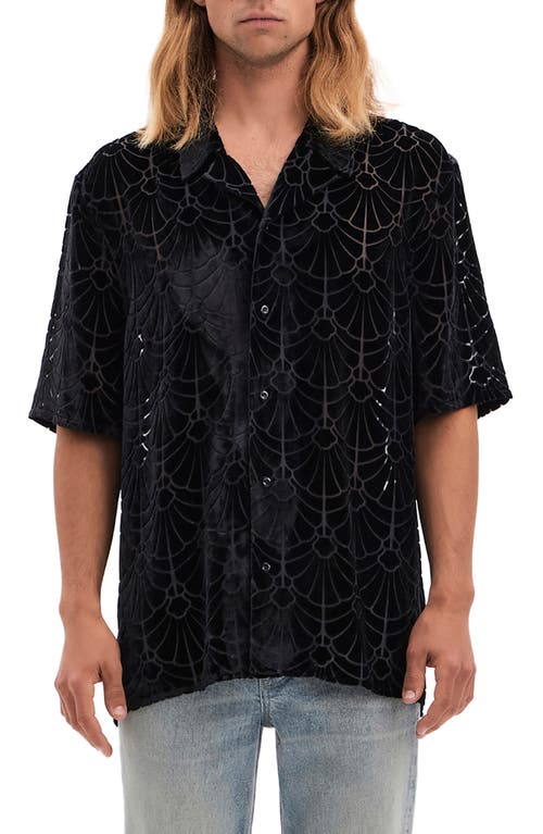 Shop Vayder Maqueda Burnout Shell Pattern Button-up Shirt In Shell Burnout