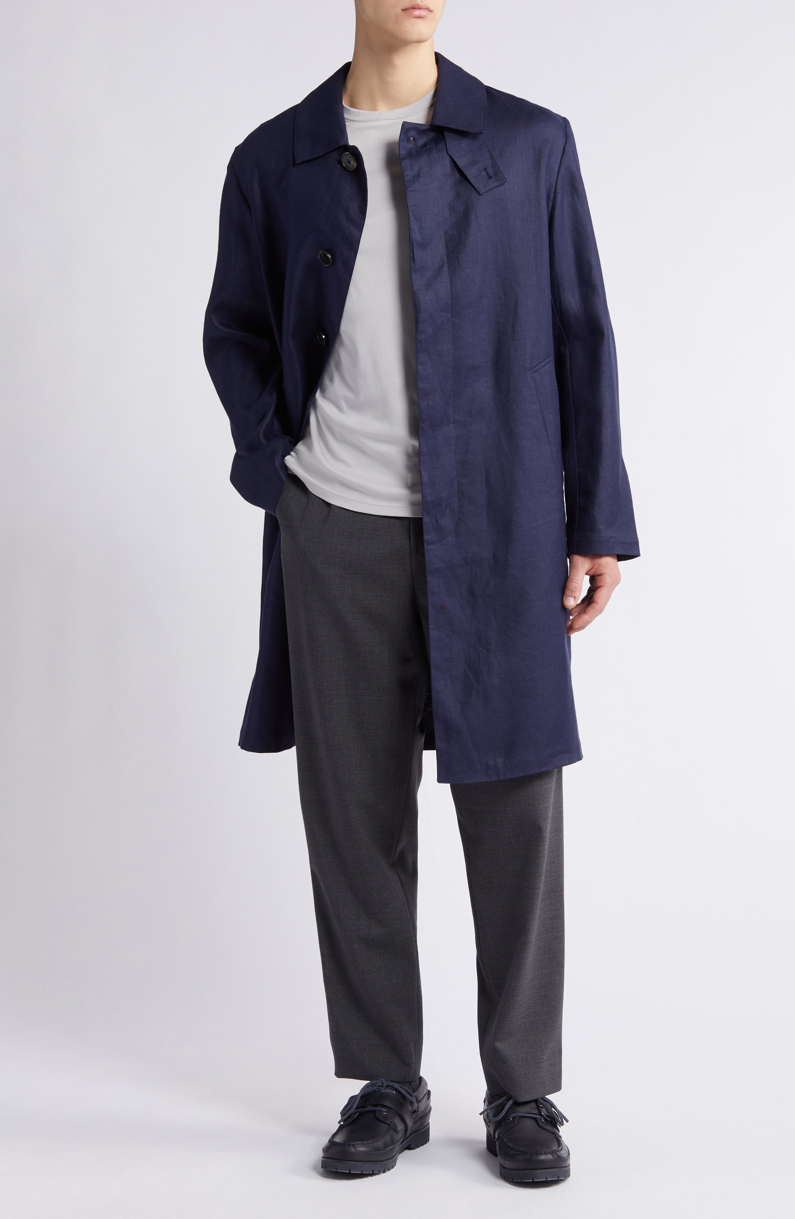 Mackintosh GONVILLE Navy Nylon Coat - Blue
