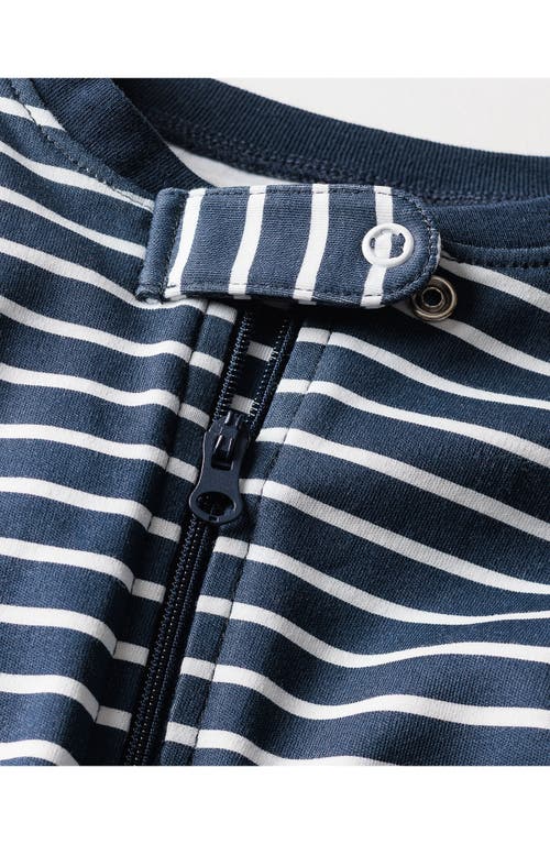 PETITE PLUME PETITE PLUME STRIPE PIMA COTTON ZIP FOOTIE