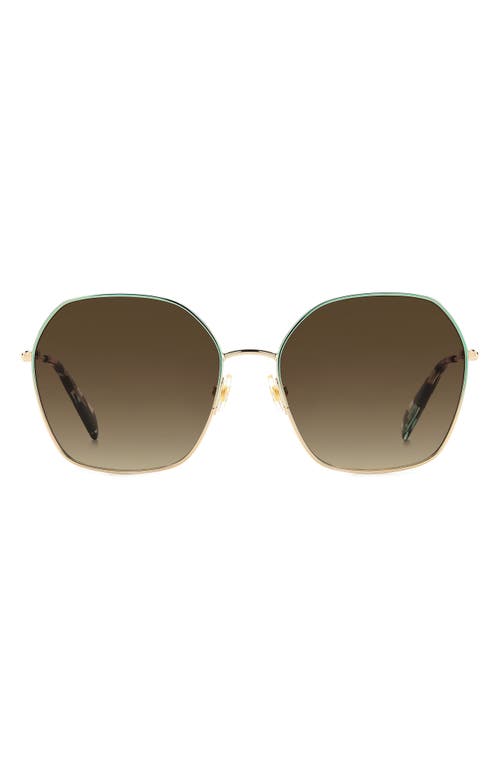 Kate Spade New York kenna 57mm square sunglasses in Gold Blue/Brown Gradient at Nordstrom