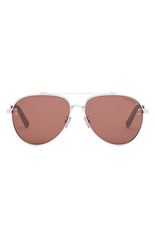 Dior Cd Diamond A1u 59mm Pilot Sunglasses In Gray