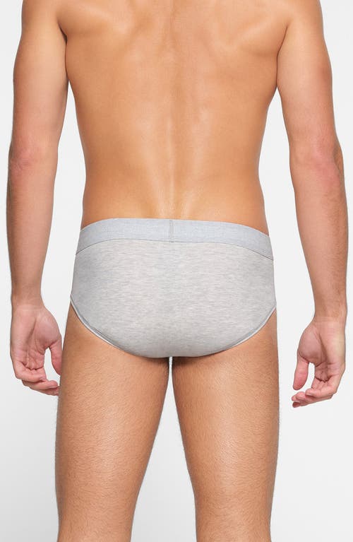 Skims Cotton & Modal Blend Briefs In Light Heather Grey