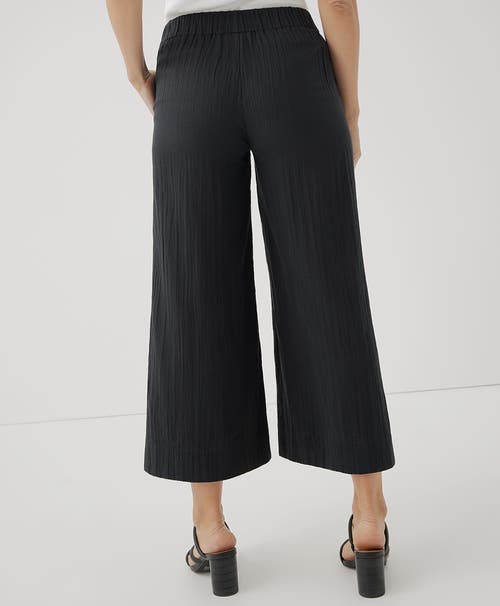 Pact Organic Coastal Double Gauze Wide Leg Pant In Black