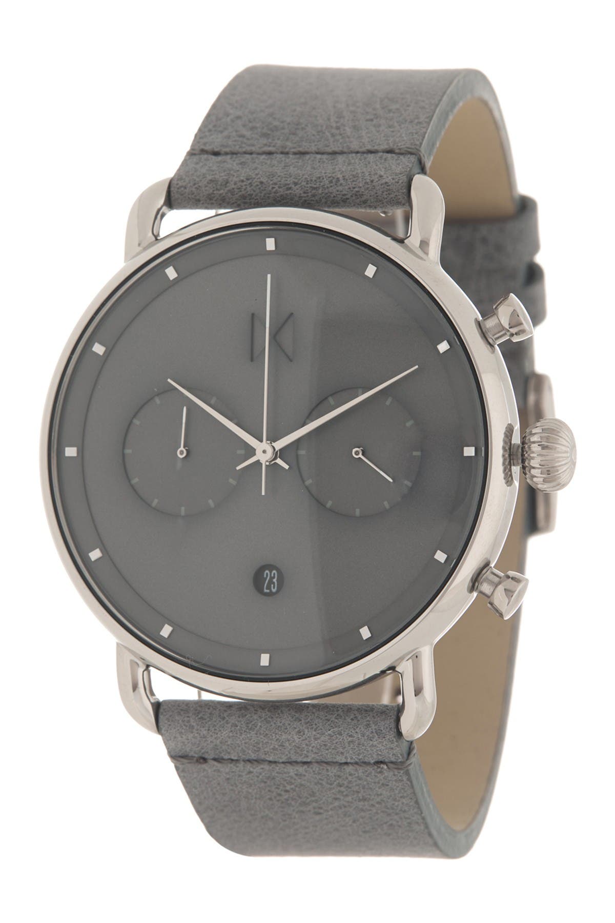 Mvmt Leather Strap Chronograph Watch, 47mm In Grey