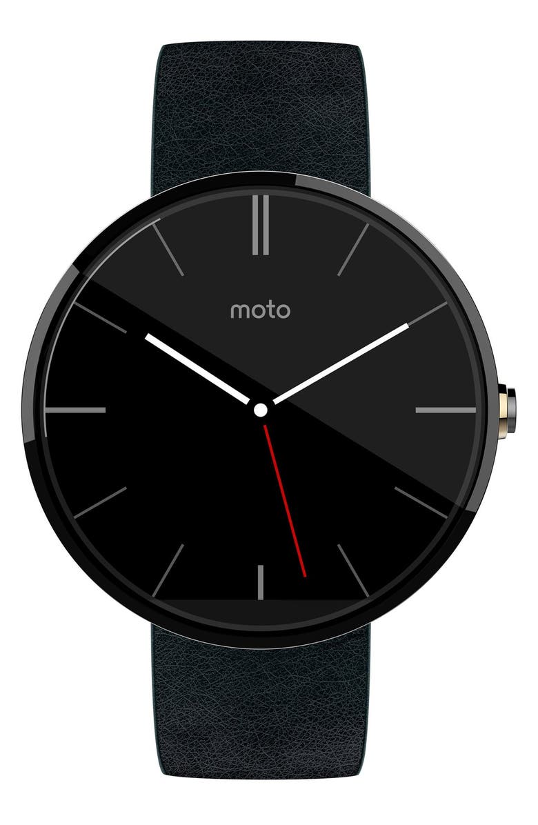 Motorola 'Moto 360' Leather Strap Smart Watch, 46mm | Nordstrom